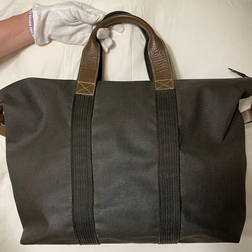 Dunhill Authentic Vintage Brown and Black Canvas Travel Bag